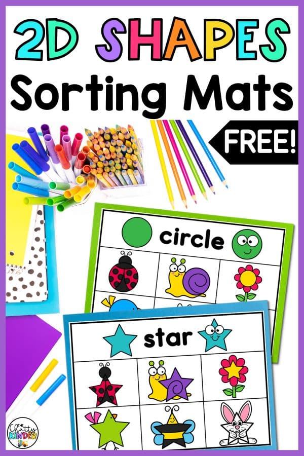 2D Shape Sorting Activity | Kindergarten Spring Center - The Chatty Kinder