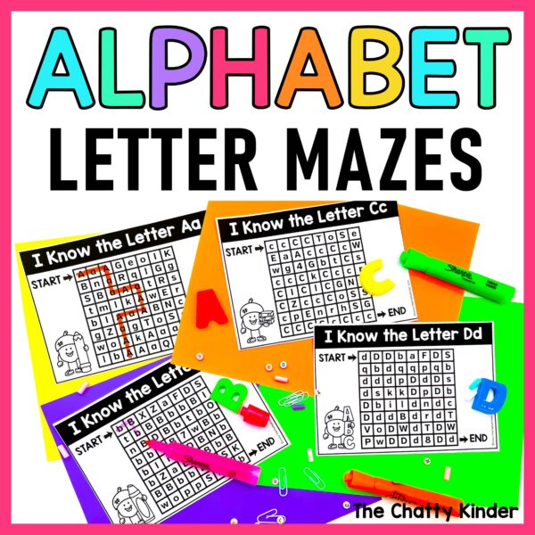 Alphabet Letter Maze Worksheets | Letter Recognition Activity - The ...