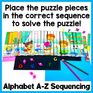Back to School Sequencing Picture Puzzles - Kindergarten Math ...