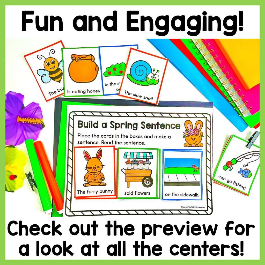 Hands-On Spring Activities for Kindergarten | Math and Literacy Centers ...