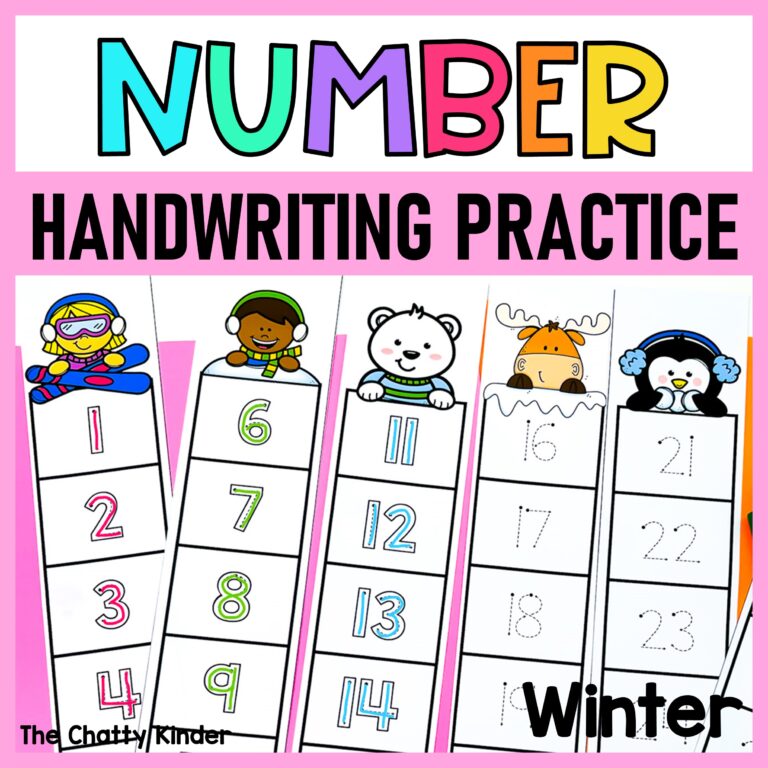 Winter Number Tracing and Writing Practice