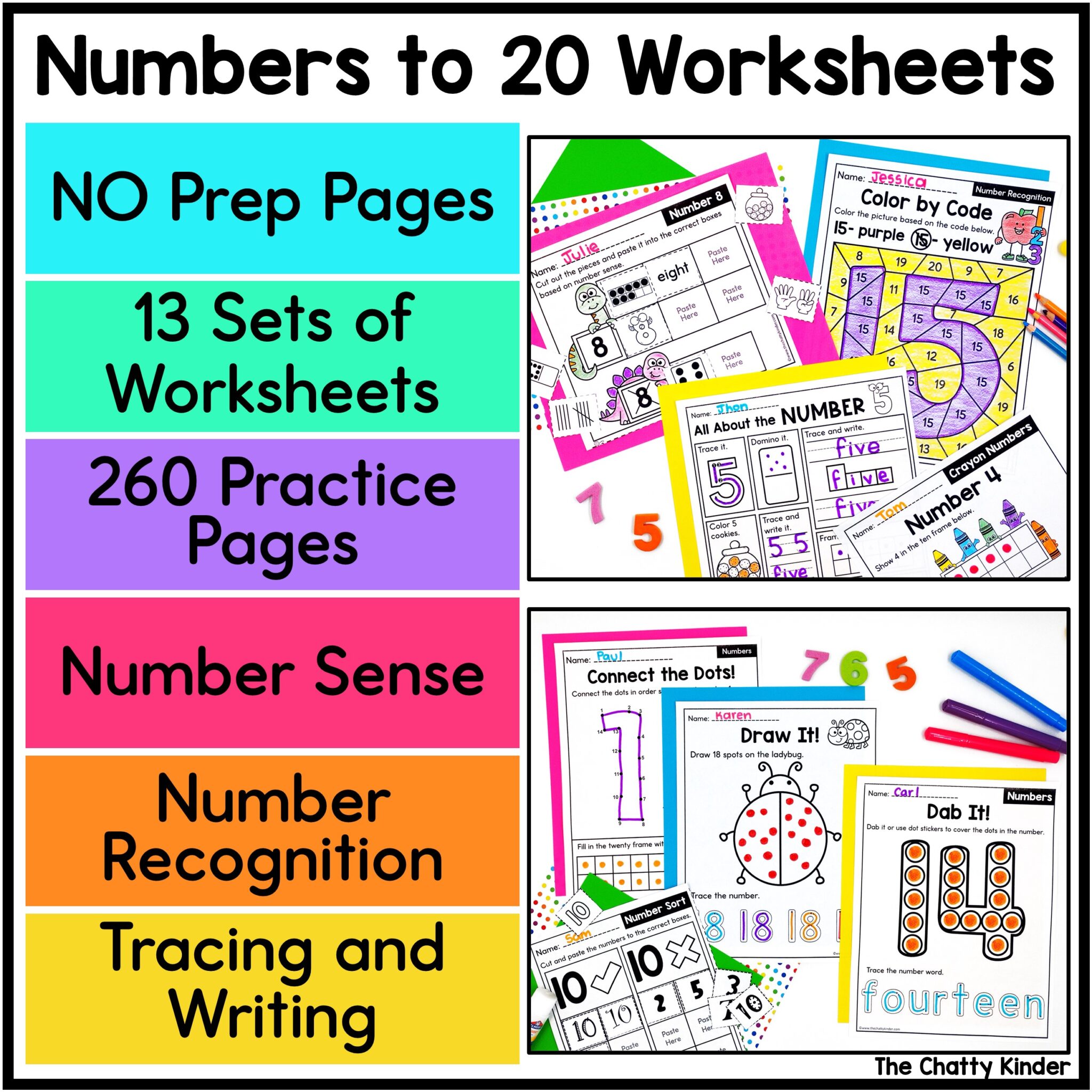 1-20 Number Sense Activities for Kindergarten Bundle - Image 2